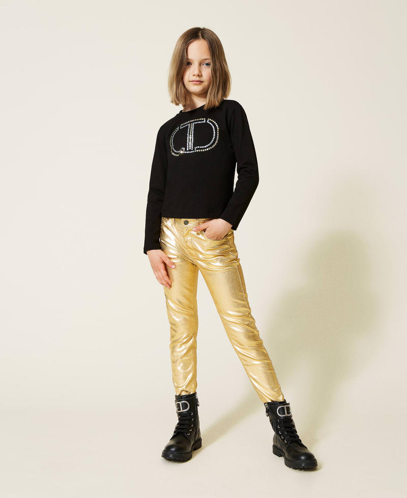 Laminated skinny trousers "Laminated" Gold Girl 222GJ2200-01
