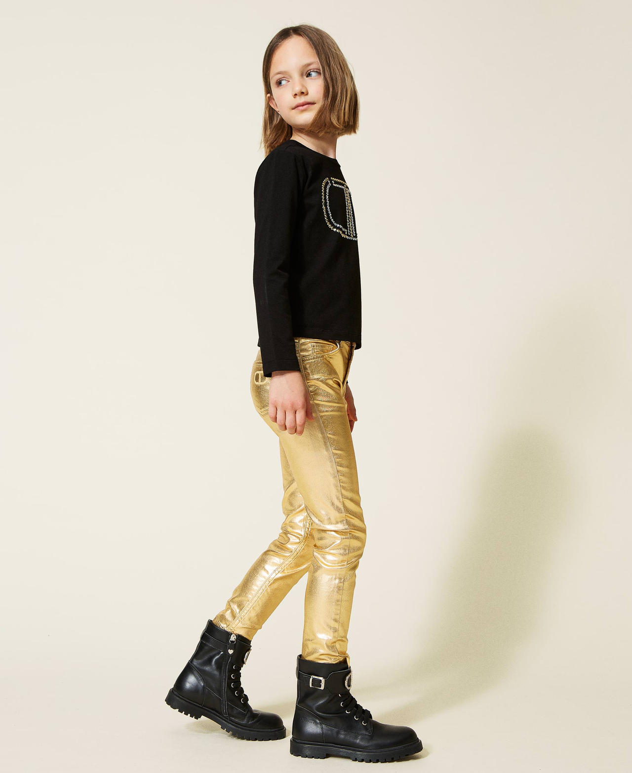 Laminated skinny trousers "Laminated" Gold Girl 222GJ2200-02