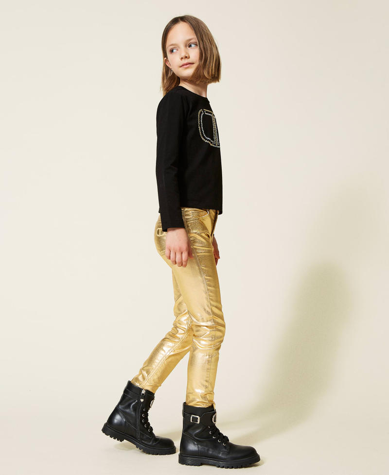 Laminated skinny trousers "Laminated" Gold Girl 222GJ2200-02