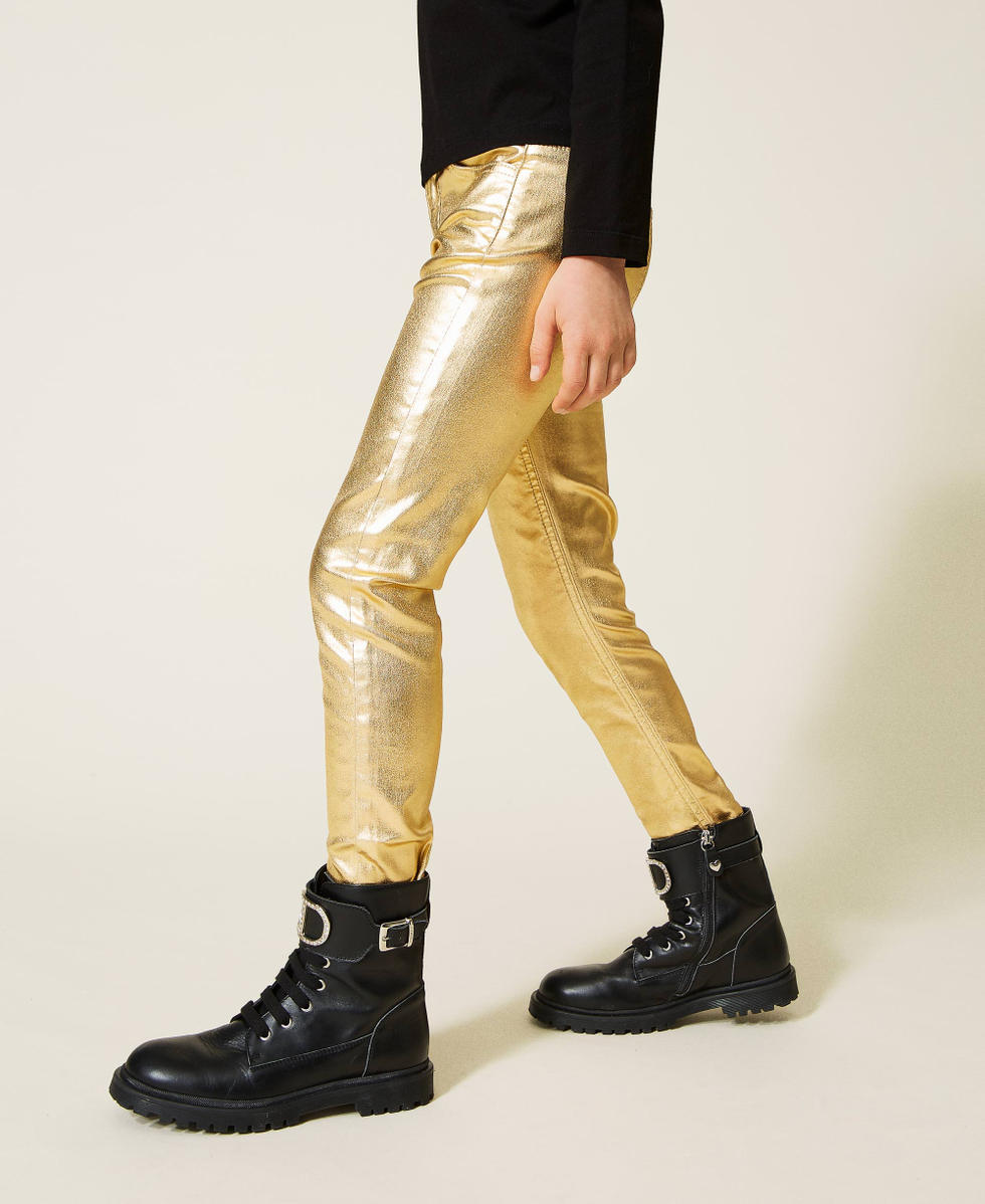 Gold skinny 2025 trousers