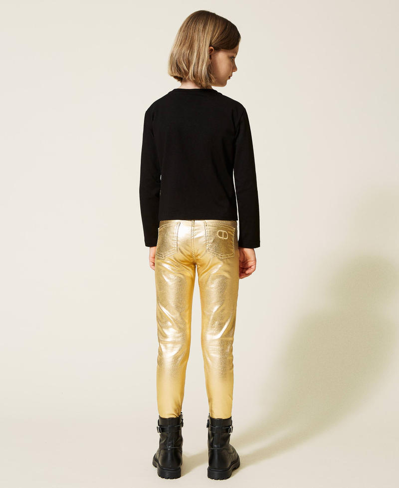 Laminated skinny trousers "Laminated" Gold Girl 222GJ2200-04