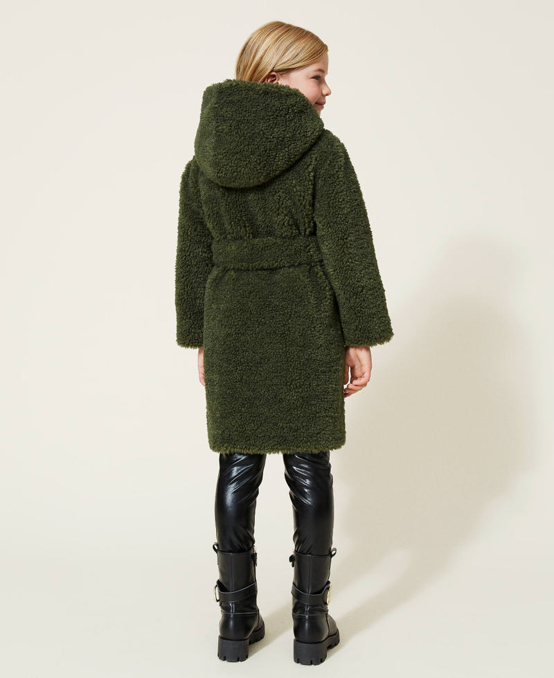 Faux fur long coat