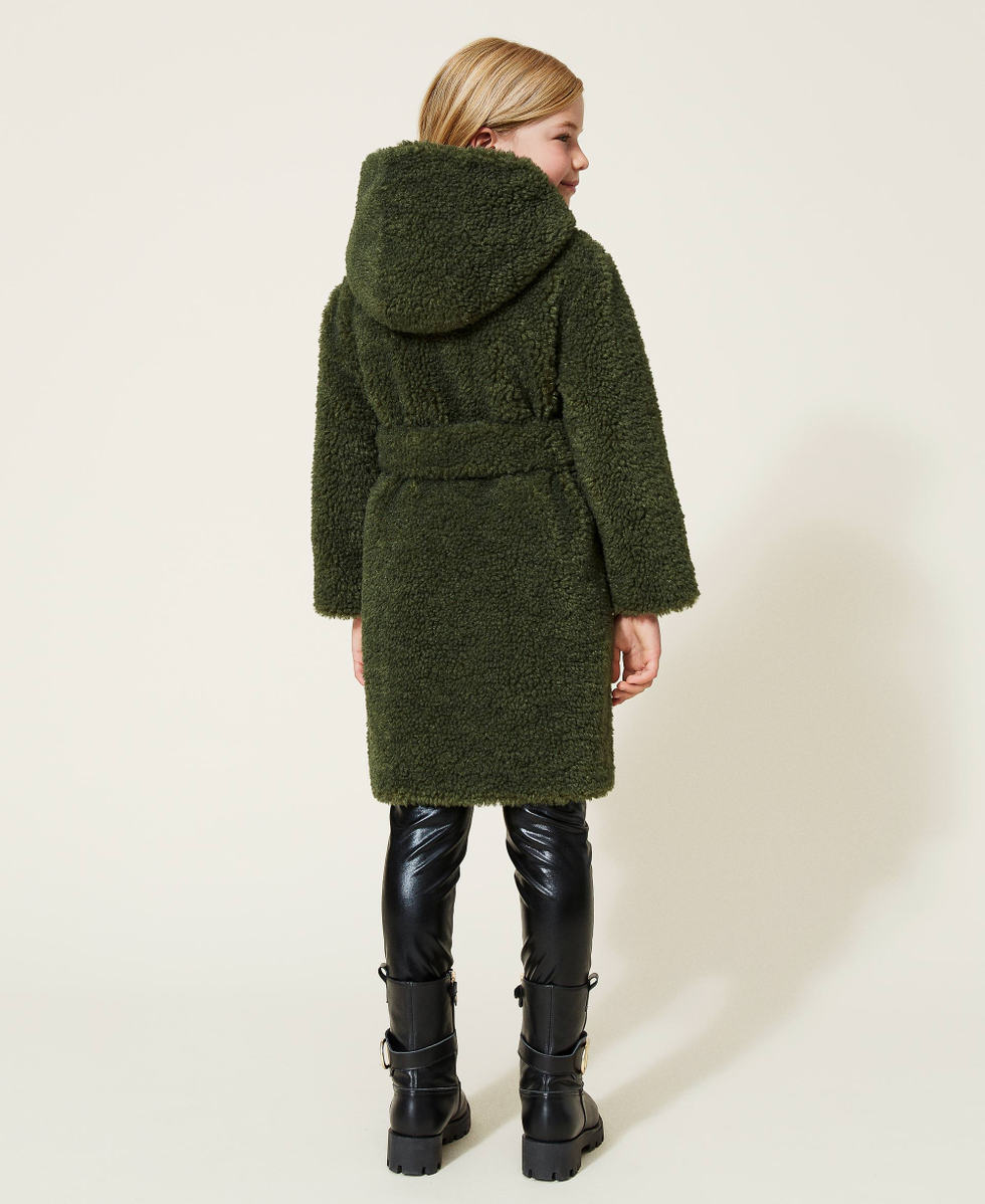 Faux fur long coat
