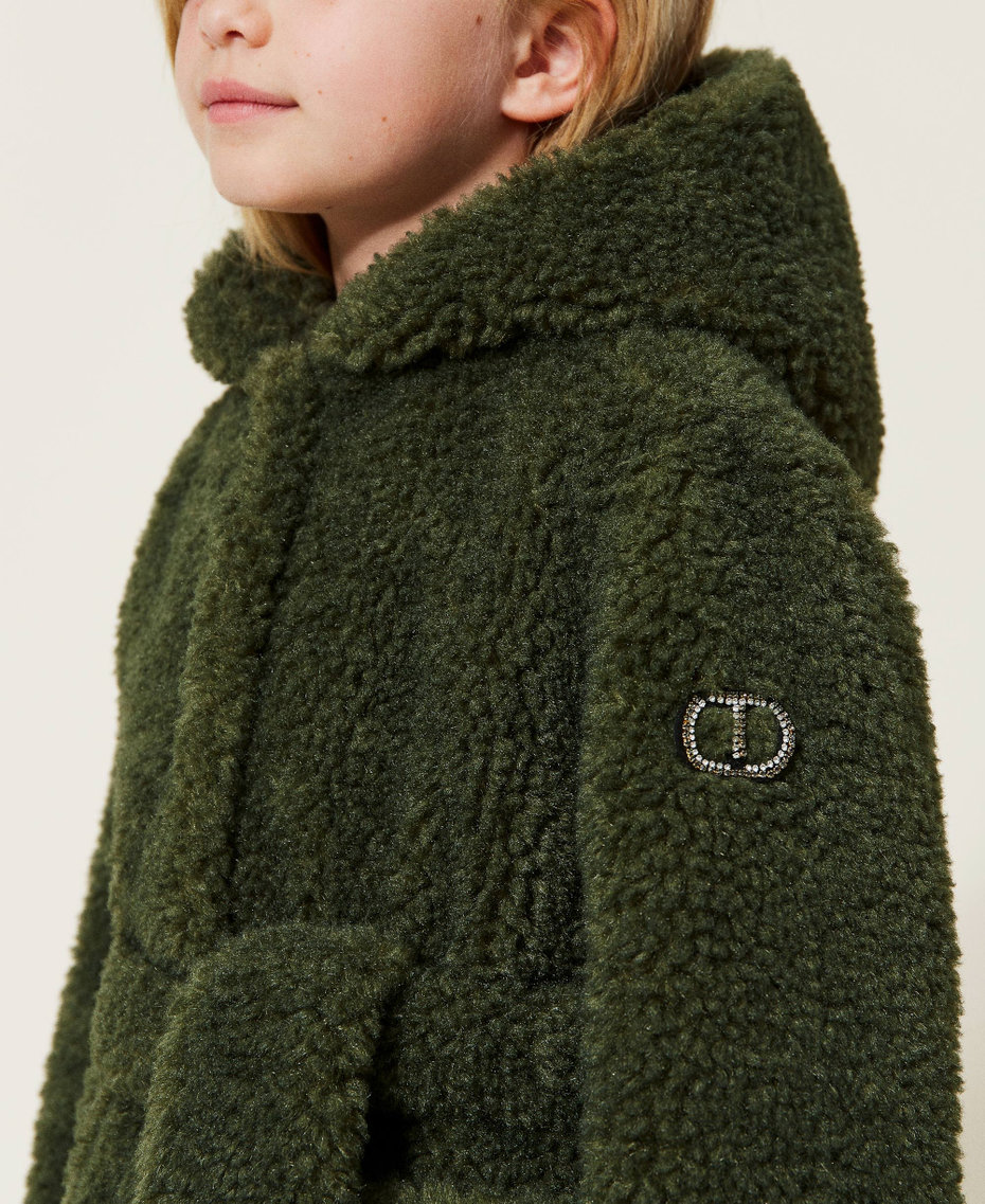 Faux fur long coat "Cypress" Green Girl 222GJ220A-06