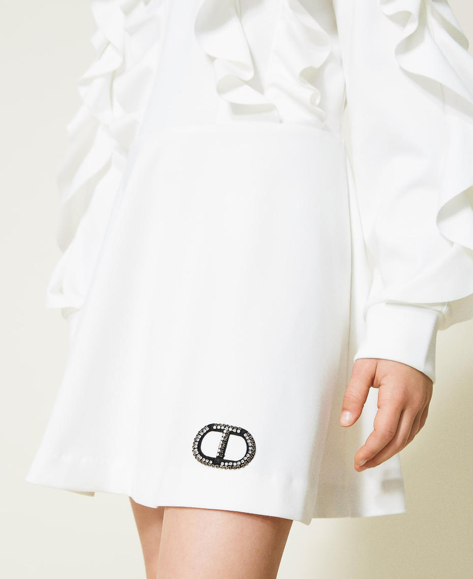 Платье с оборками и логотипом-украшением Off White Девочка 222GJ223A-05