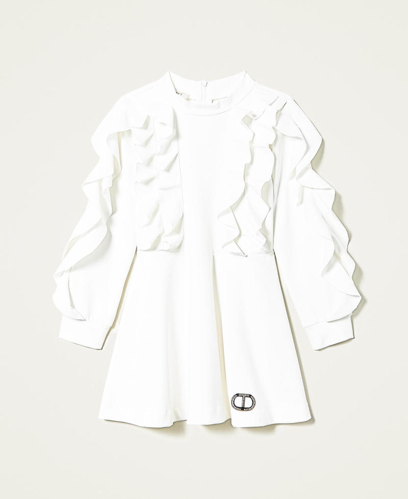 Abito con volant e logo gioiello