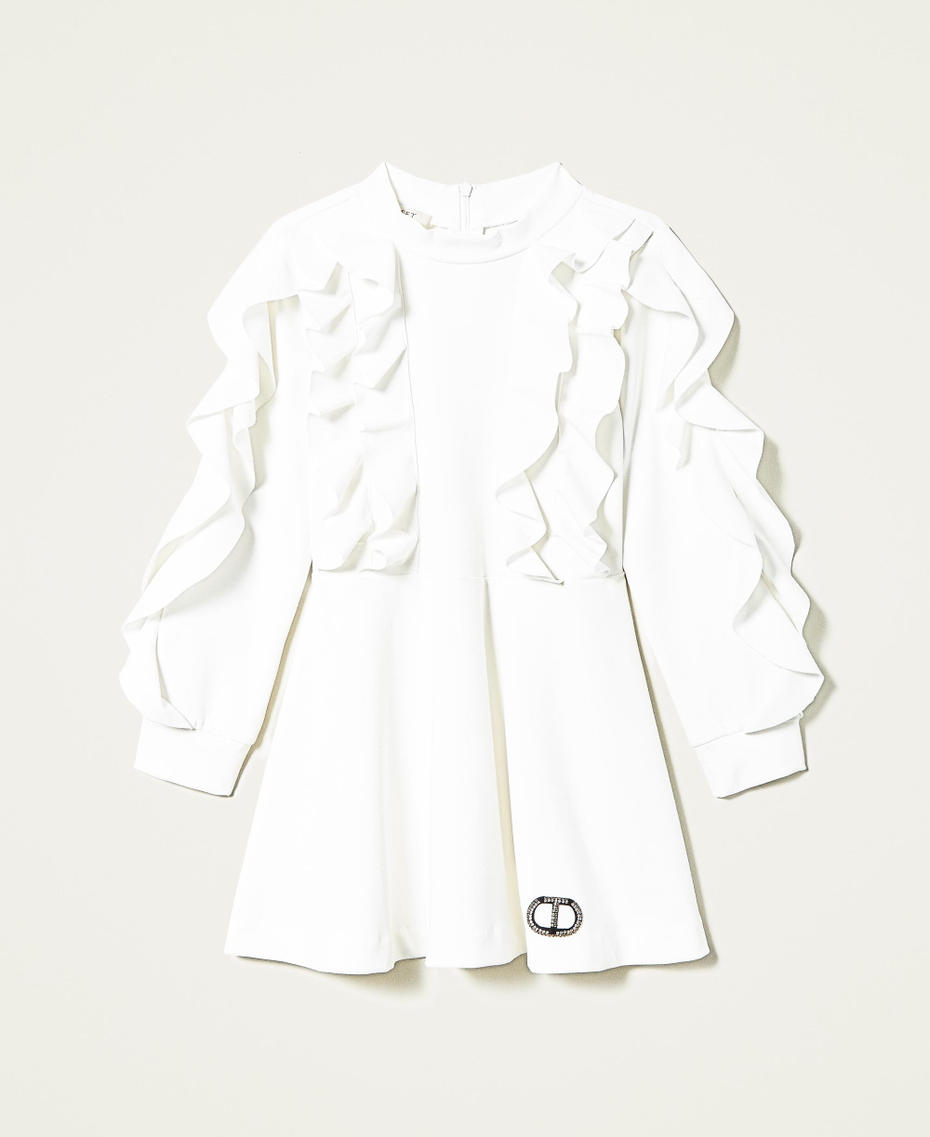 Abito con volant e logo gioiello