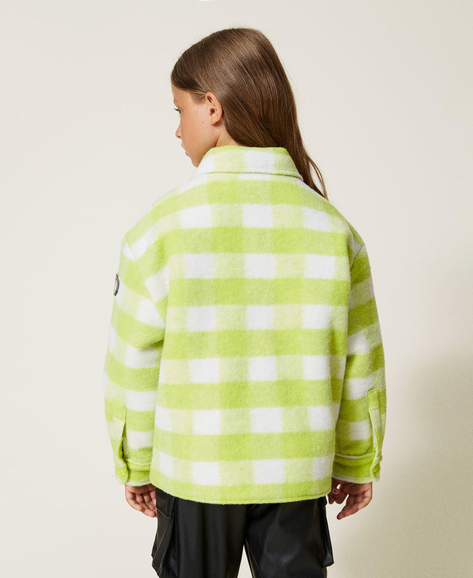 Overshirt check jacket "Kiwi Colada" Green Check Pattern Girl 222GJ224A-03
