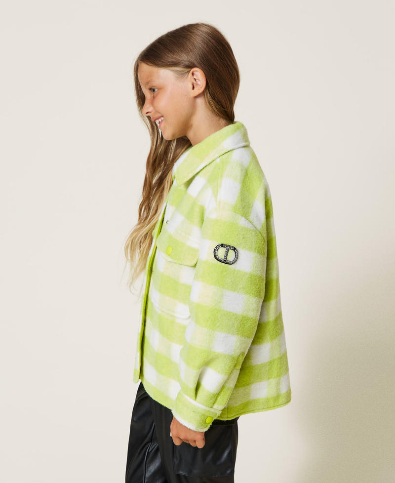 Overshirt check jacket "Kiwi Colada" Green Check Pattern Girl 222GJ224A-04
