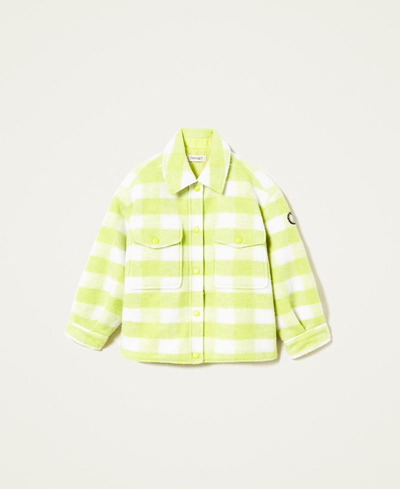 Overshirt check jacket "Kiwi Colada" Green Check Pattern Girl 222GJ224A-0S