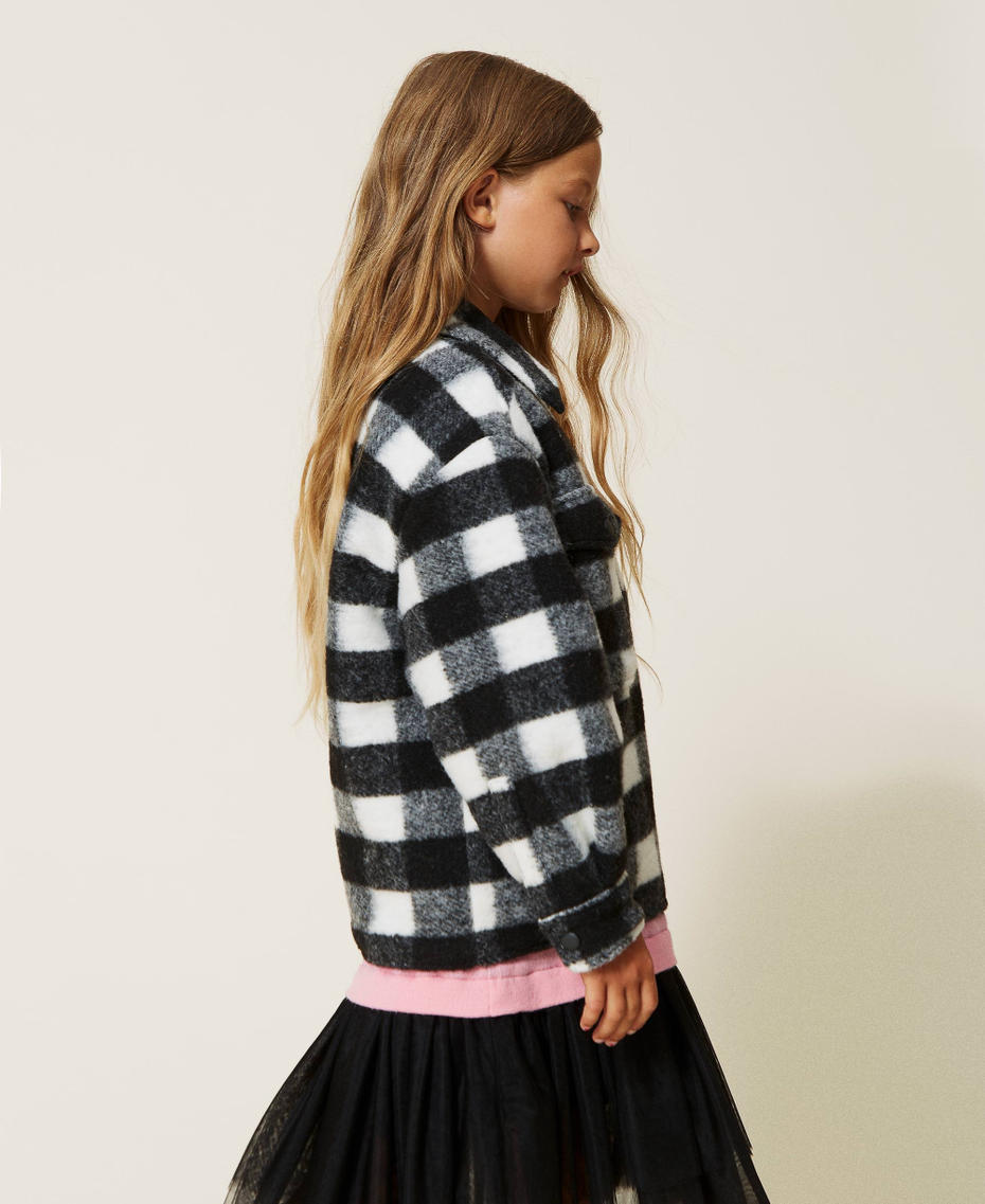 Hemdjacke mit Karomuster Karomuster Schwarz Mädchen 222GJ224A_10011_03
