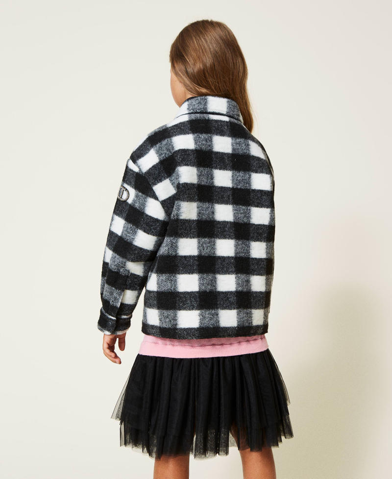 Hemdjacke mit Karomuster Karomuster Schwarz Mädchen 222GJ224A_10011_04