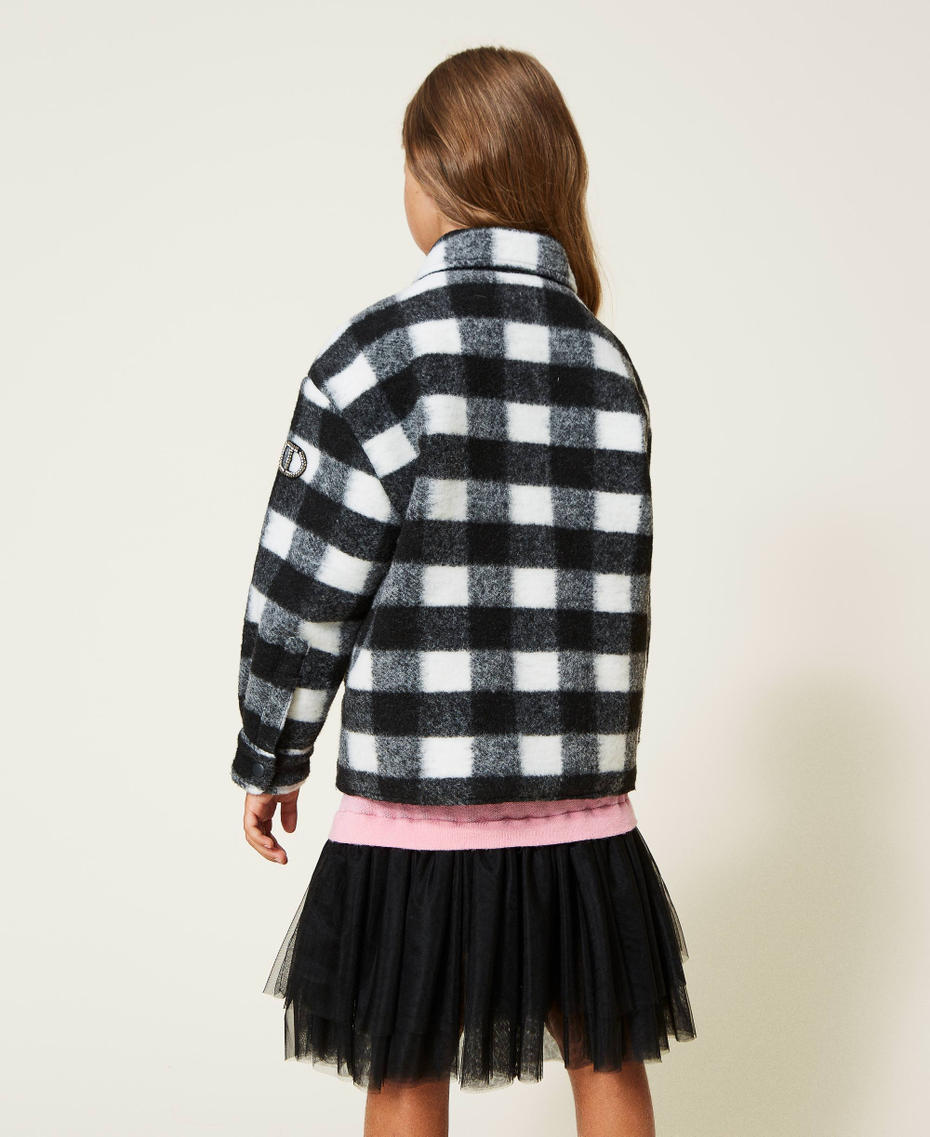 Hemdjacke mit Karomuster Karomuster Schwarz Mädchen 222GJ224A_10011_04