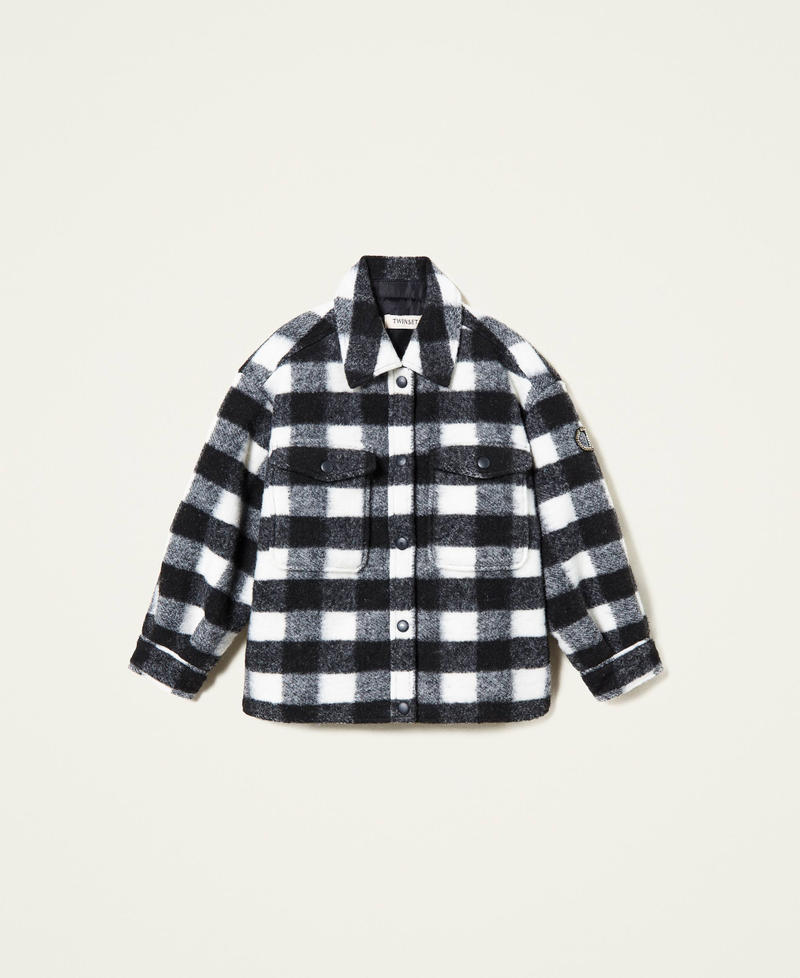 Hemdjacke mit Karomuster Karomuster Schwarz Mädchen 222GJ224A_10011_0S
