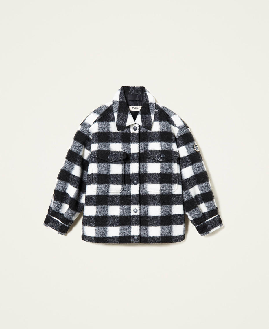 Hemdjacke mit Karomuster Karomuster Schwarz Mädchen 222GJ224A_10011_S0