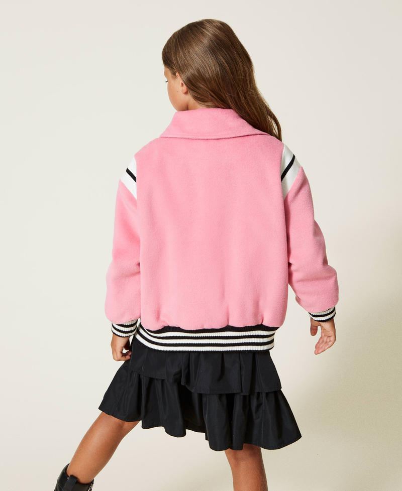 Velour wool cloth bomber jacket "Sunrise" Pink Girl 222GJ2250-04