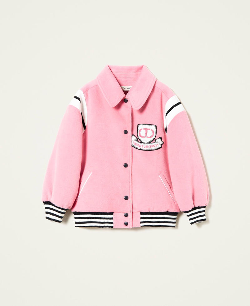 Velour wool cloth bomber jacket