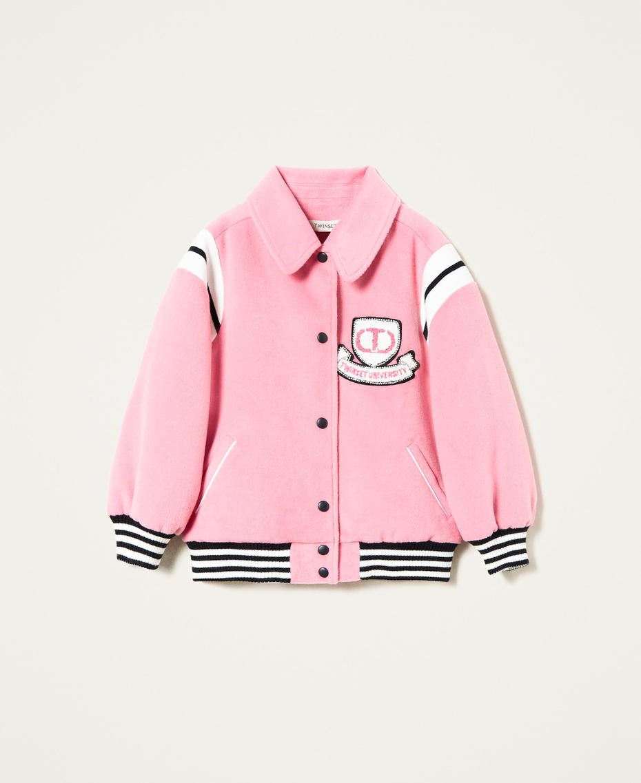 Velour wool cloth bomber jacket