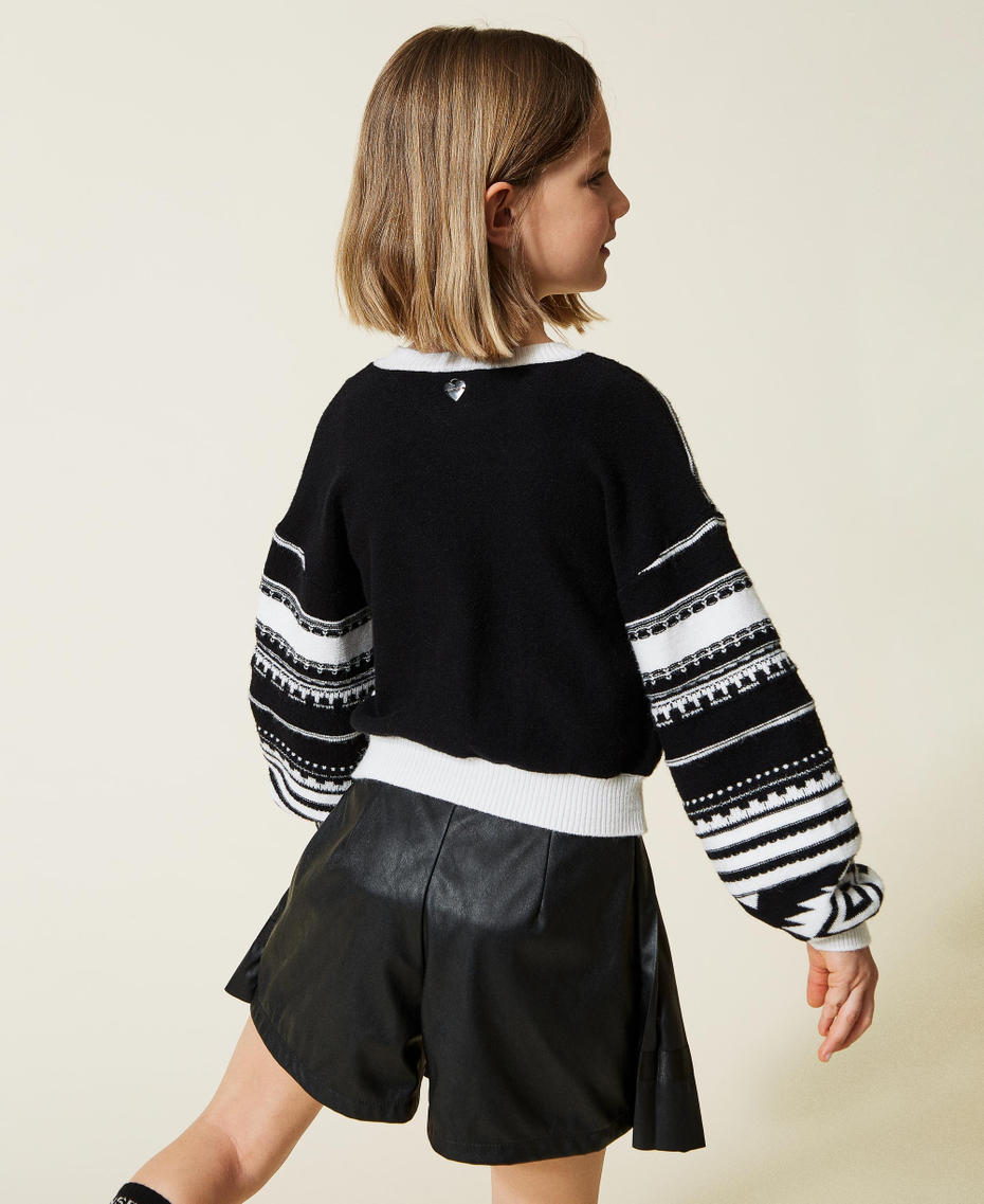 Leather-like pleated trouser skirt