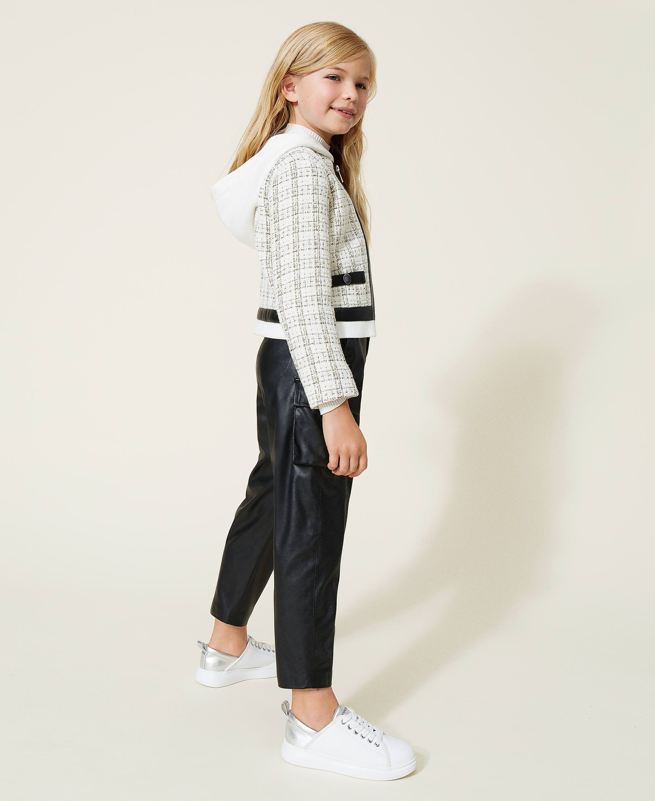 SHEIN EZwear Pull à capuche avec imprimé lettre pour femme, décontracté