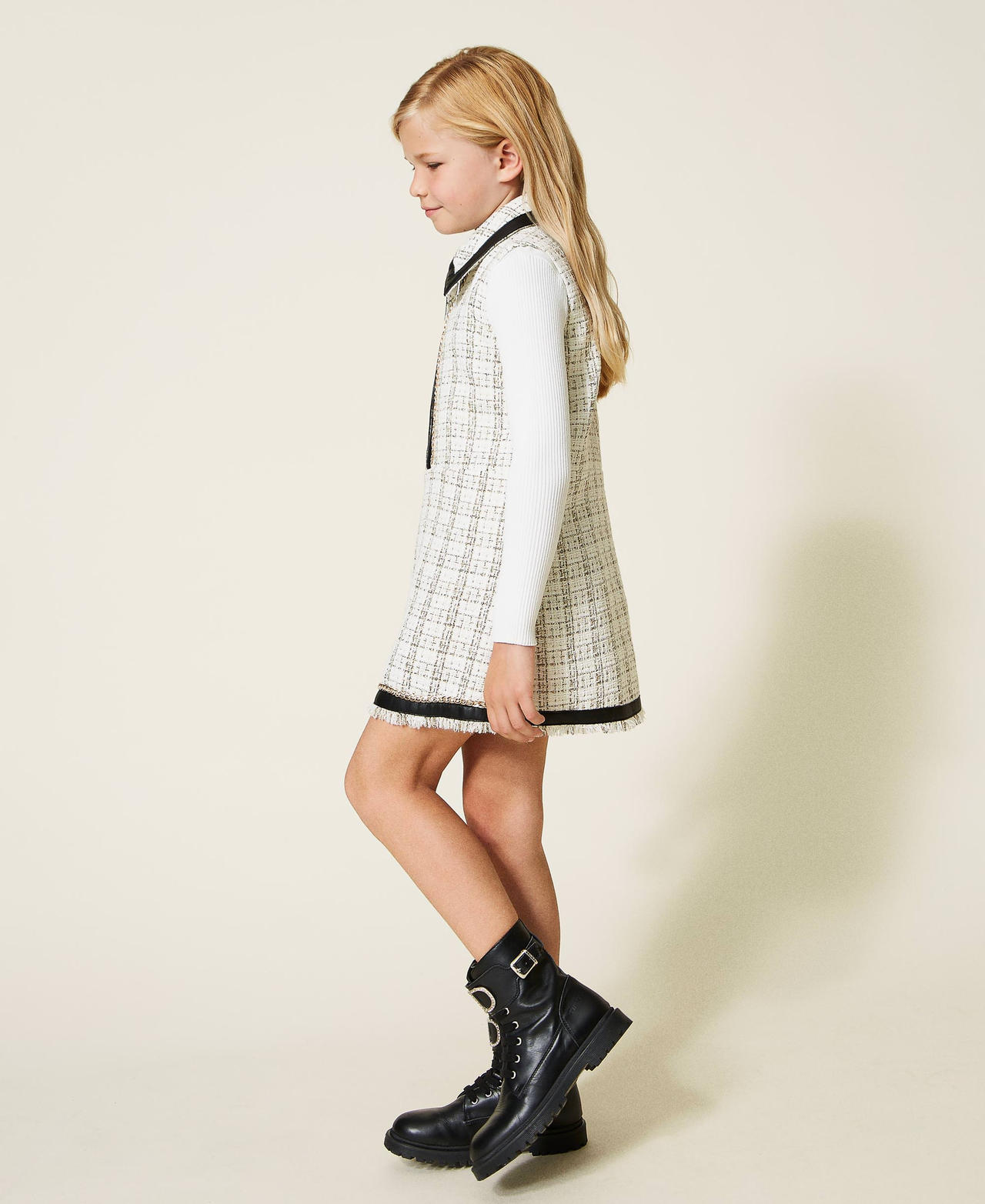Vestido corto en tweed l&uacute;rex