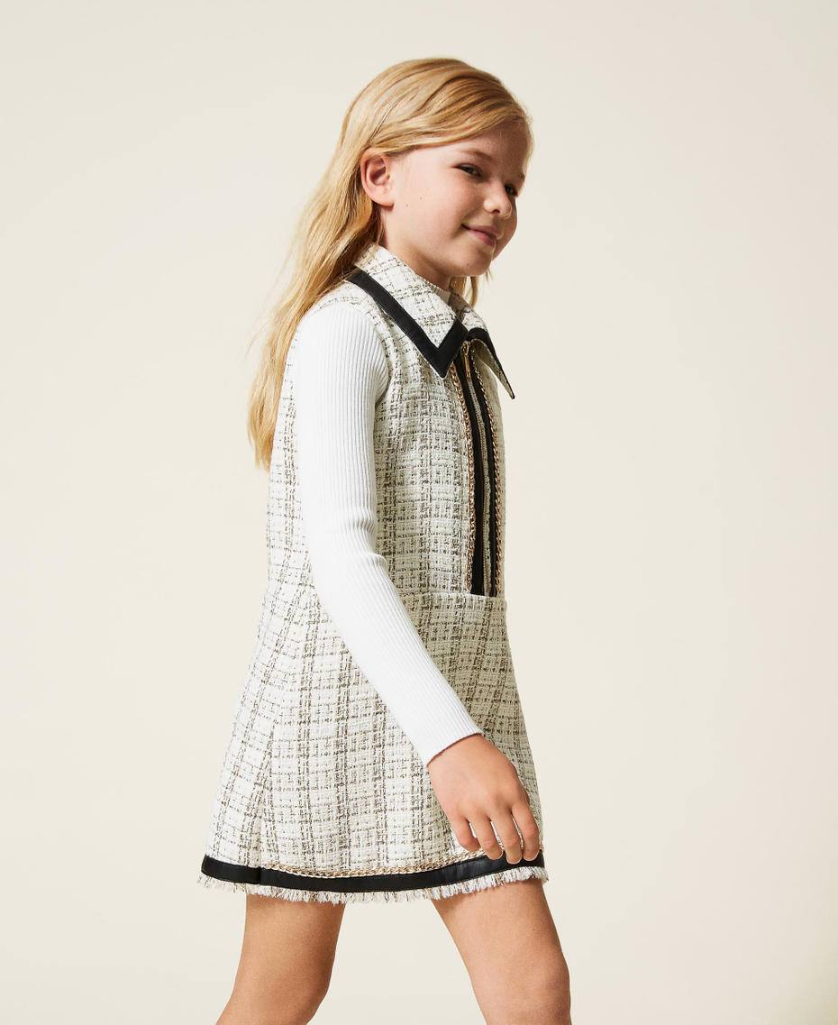 Vestido corto en tweed l&uacute;rex