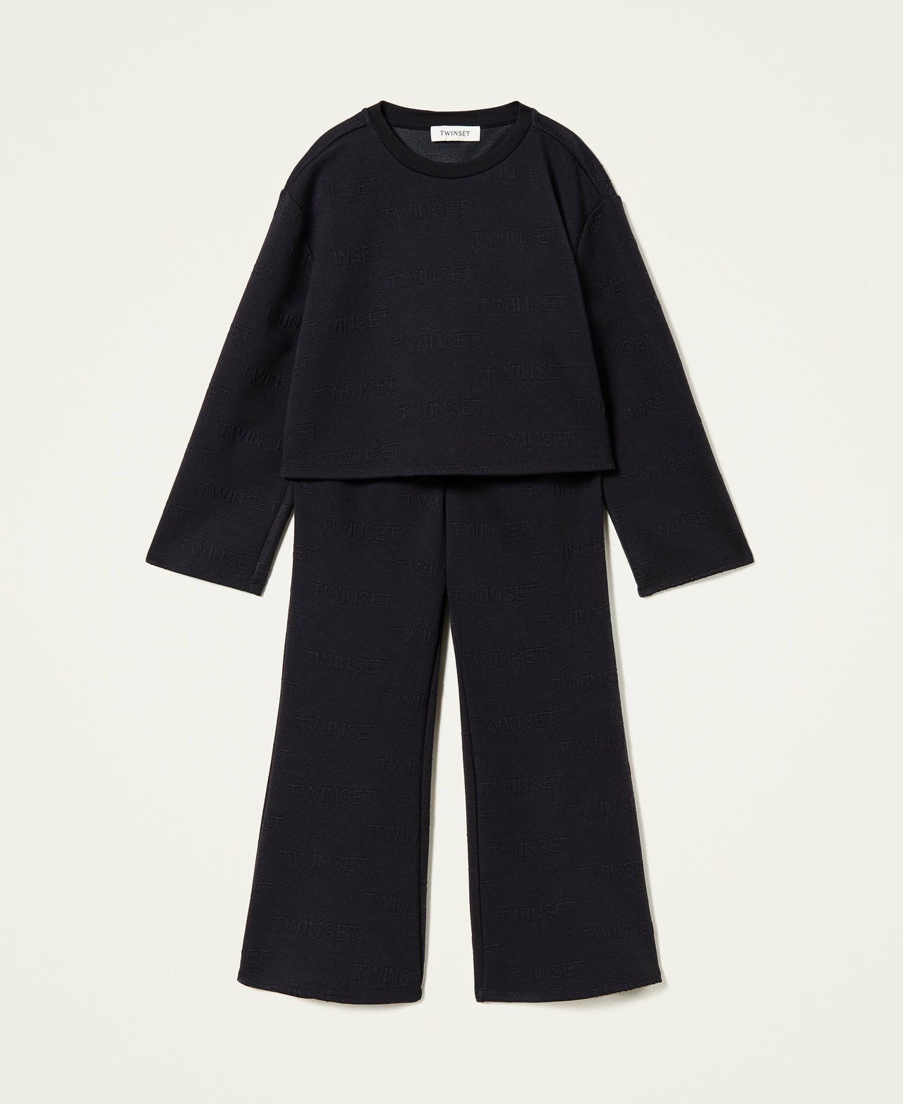 Pull et pantalon jacquard avec logo