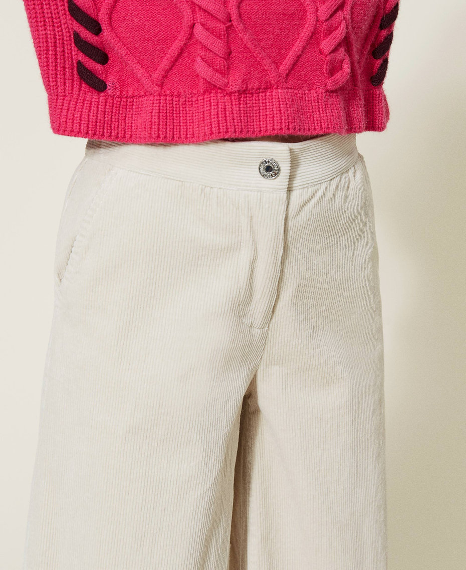 Pantalon cropped en velours tie & dye Multicolore Myrte/Silk Fuchsia/Nacre Fille 222GJ2290-04
