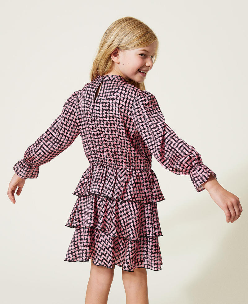 Houndstooth satin dress