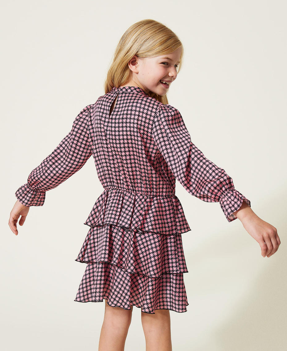 Houndstooth satin dress