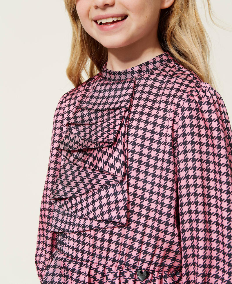 Houndstooth satin dress