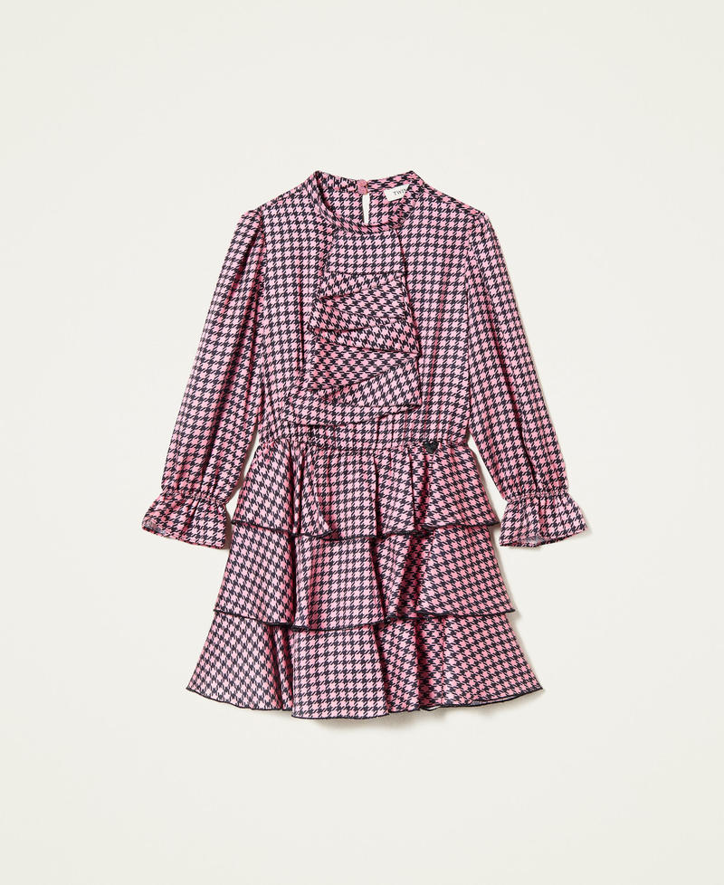 Houndstooth satin dress