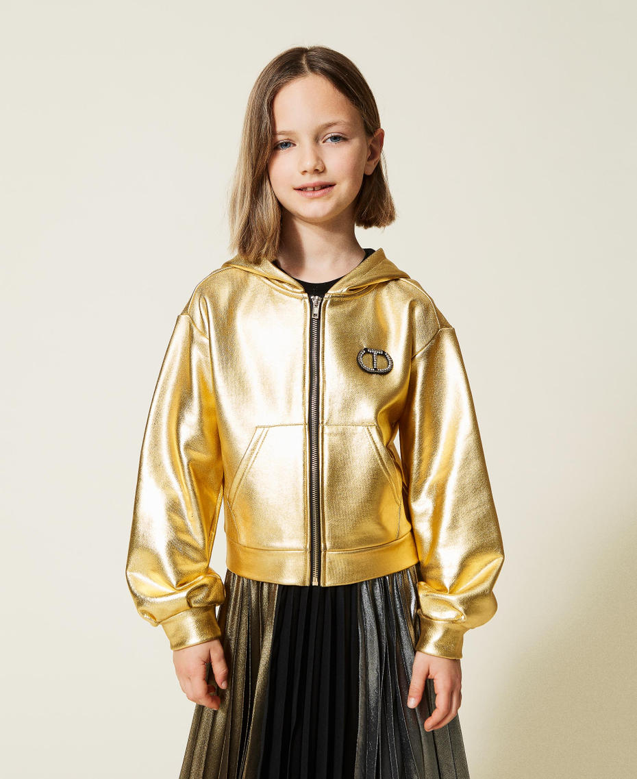 Laminated hoodie "Laminated" Gold Girl 222GJ2310-01