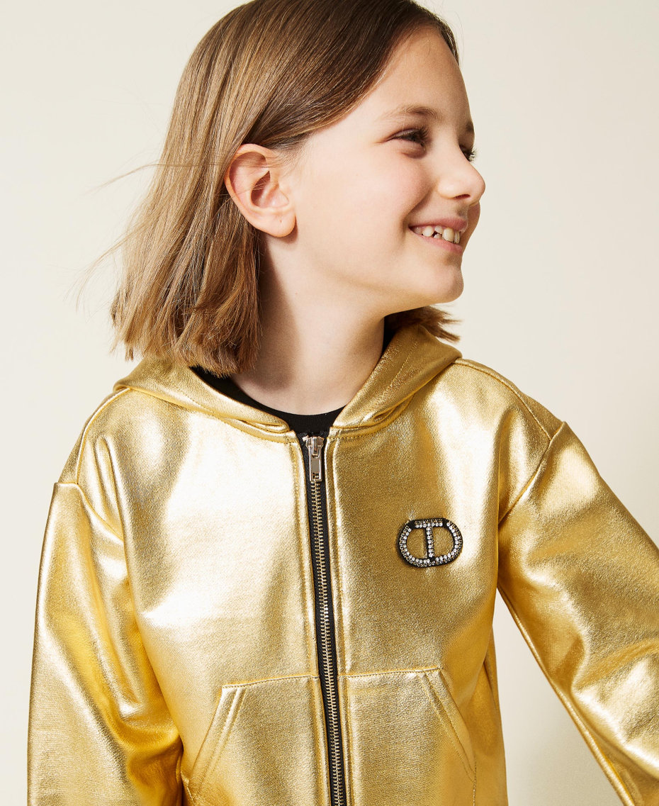 Laminated hoodie "Laminated" Gold Girl 222GJ2310-04