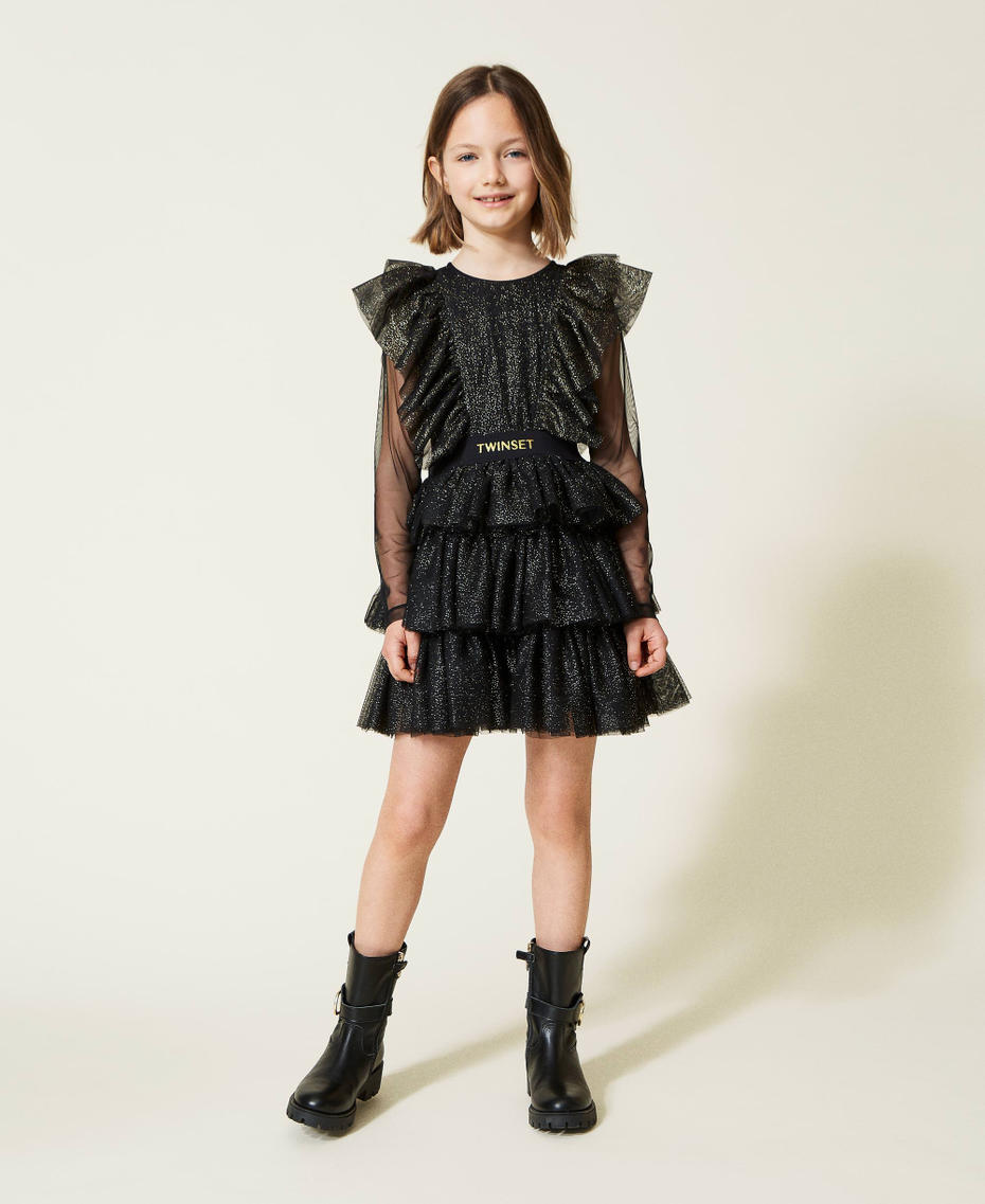 Glitter tulle dress and t-shirt