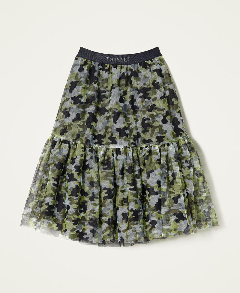 Camouflage tulle long skirt Cypress Print Girl 222GJ2330-0S