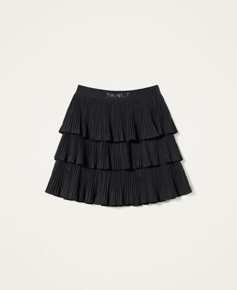 Pleated taffeta skirt Black Girl 222GJ2360-0S