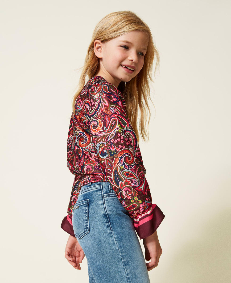 Printed satin blouse