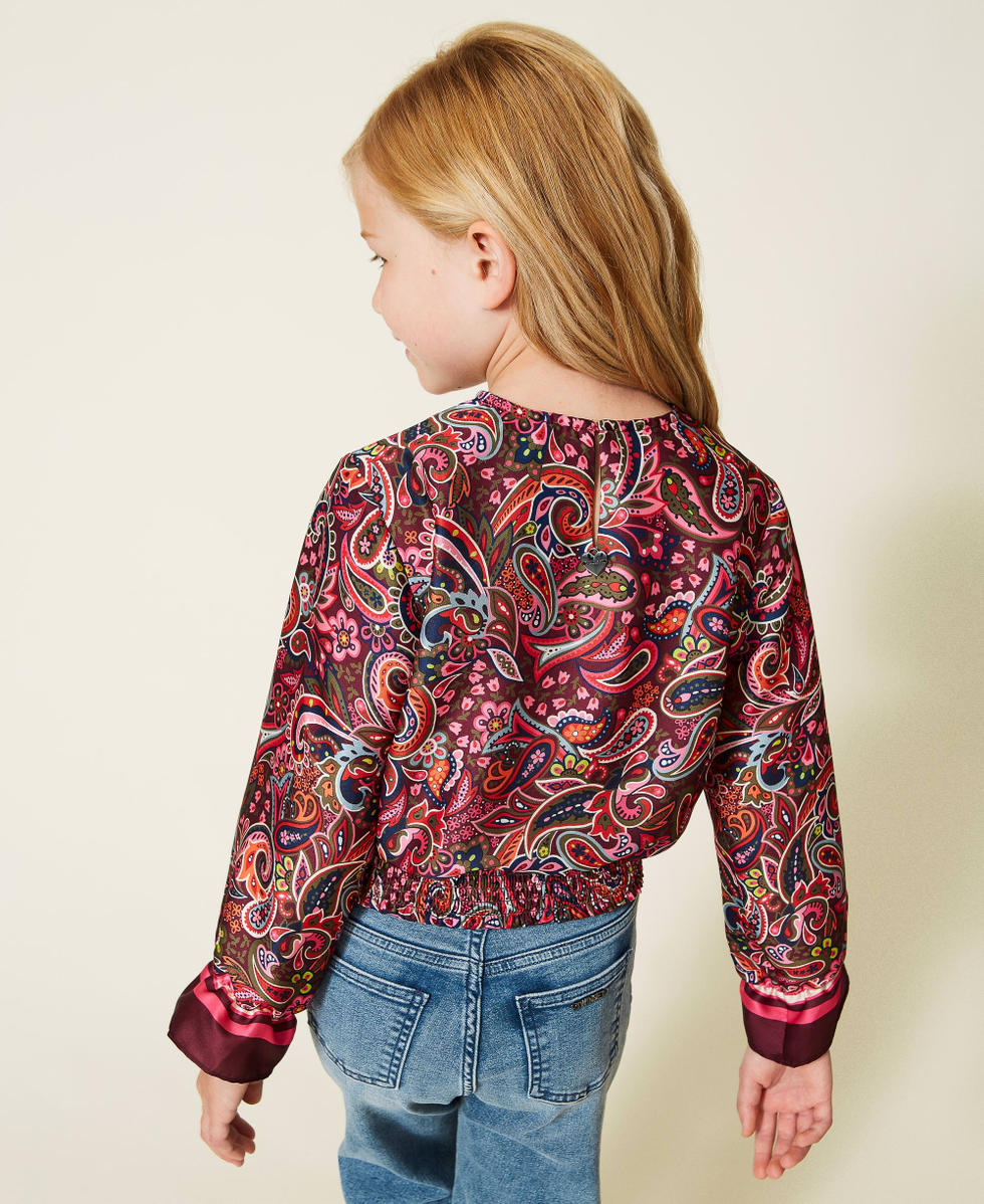Printed satin blouse