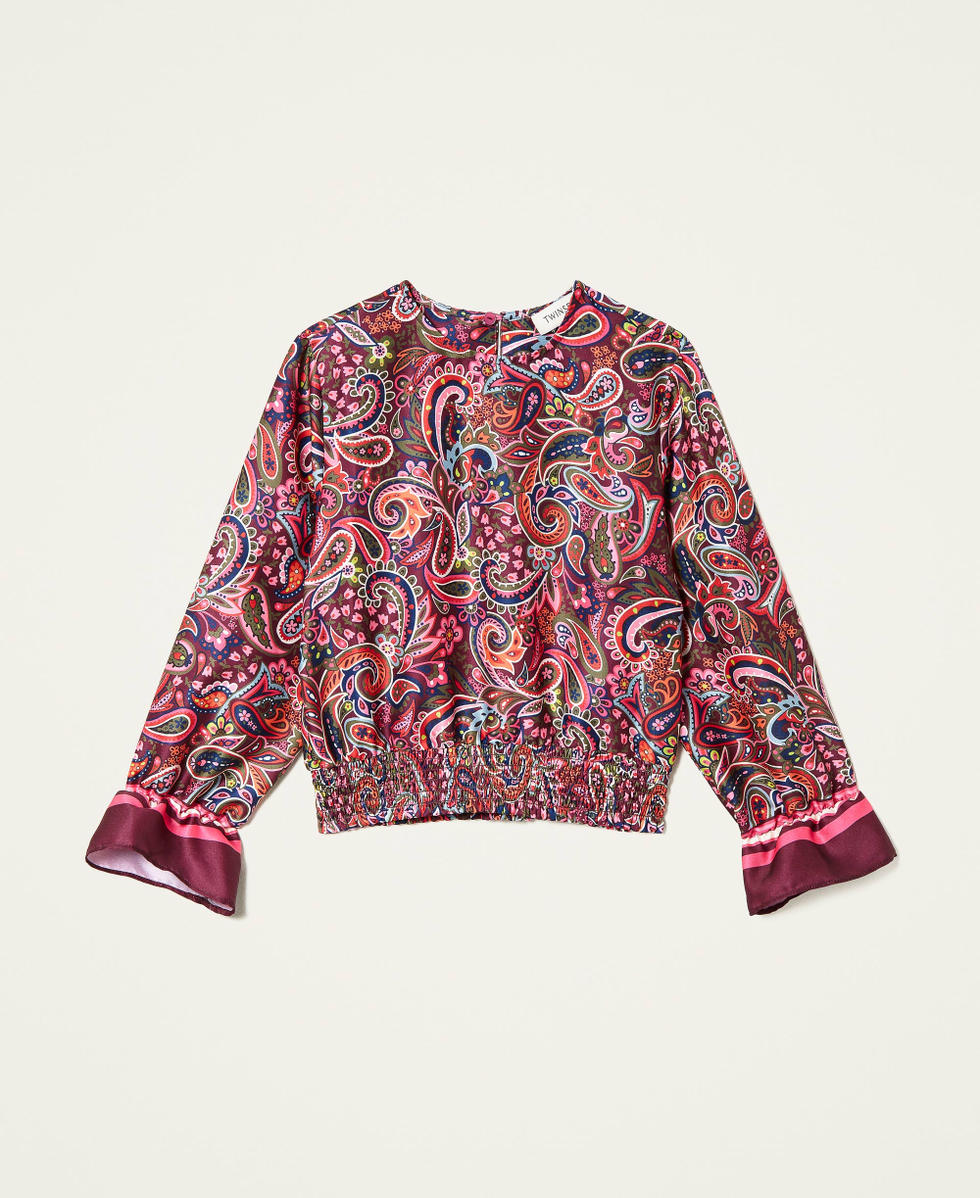 Printed satin blouse