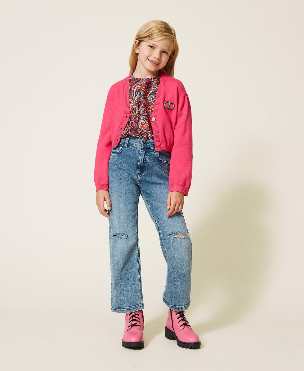 Printed satin blouse