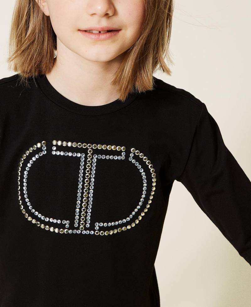 Shirt mit Strasslogo