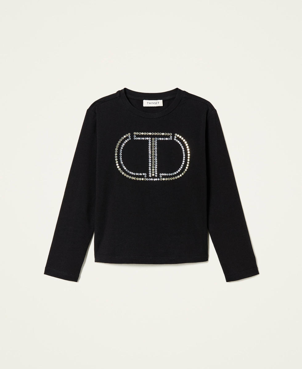 Shirt mit Strasslogo