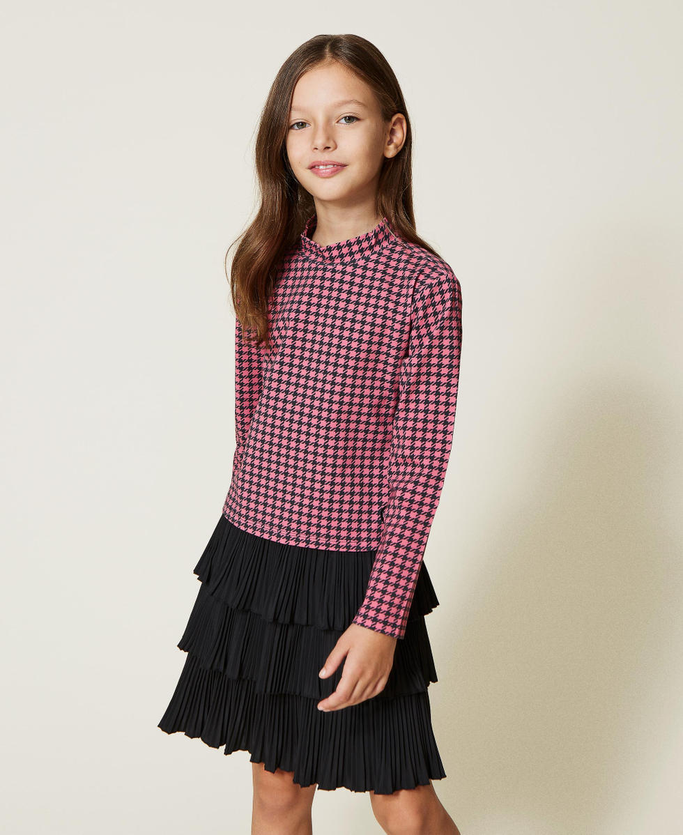Pull avec imprim pied de poule Fille Rose TWINSET Milano
