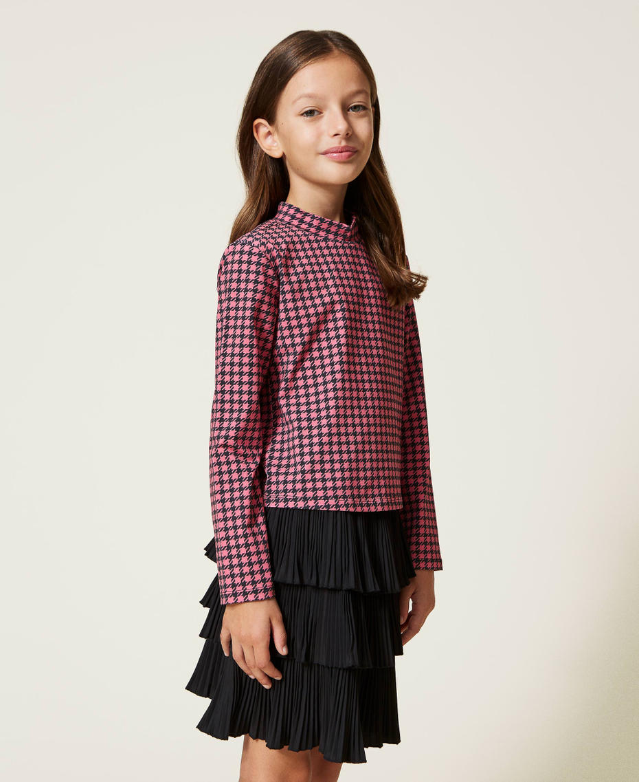 Houndstooth print jumper