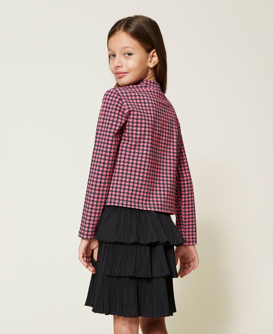 Houndstooth print jumper