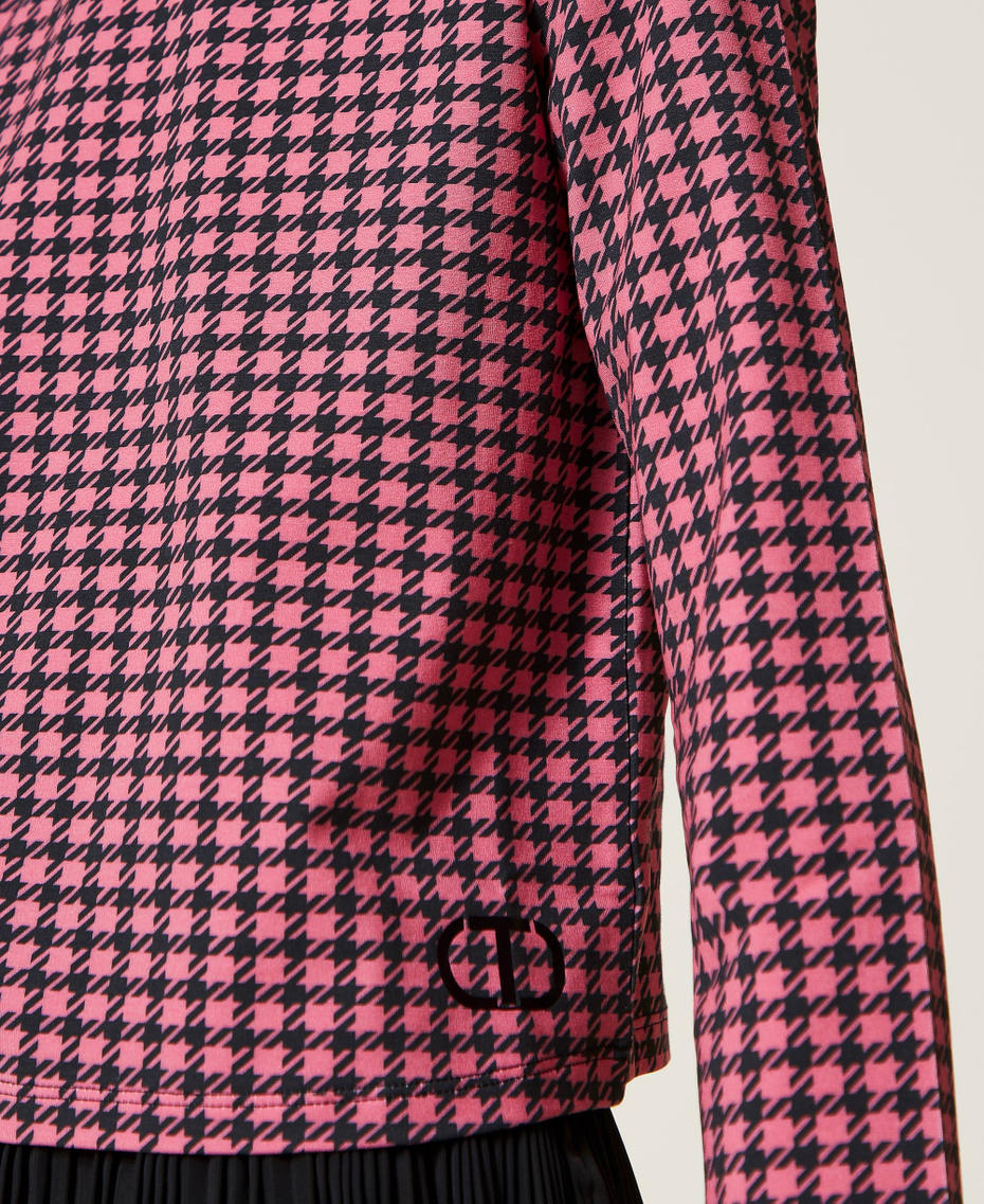 Houndstooth print jumper