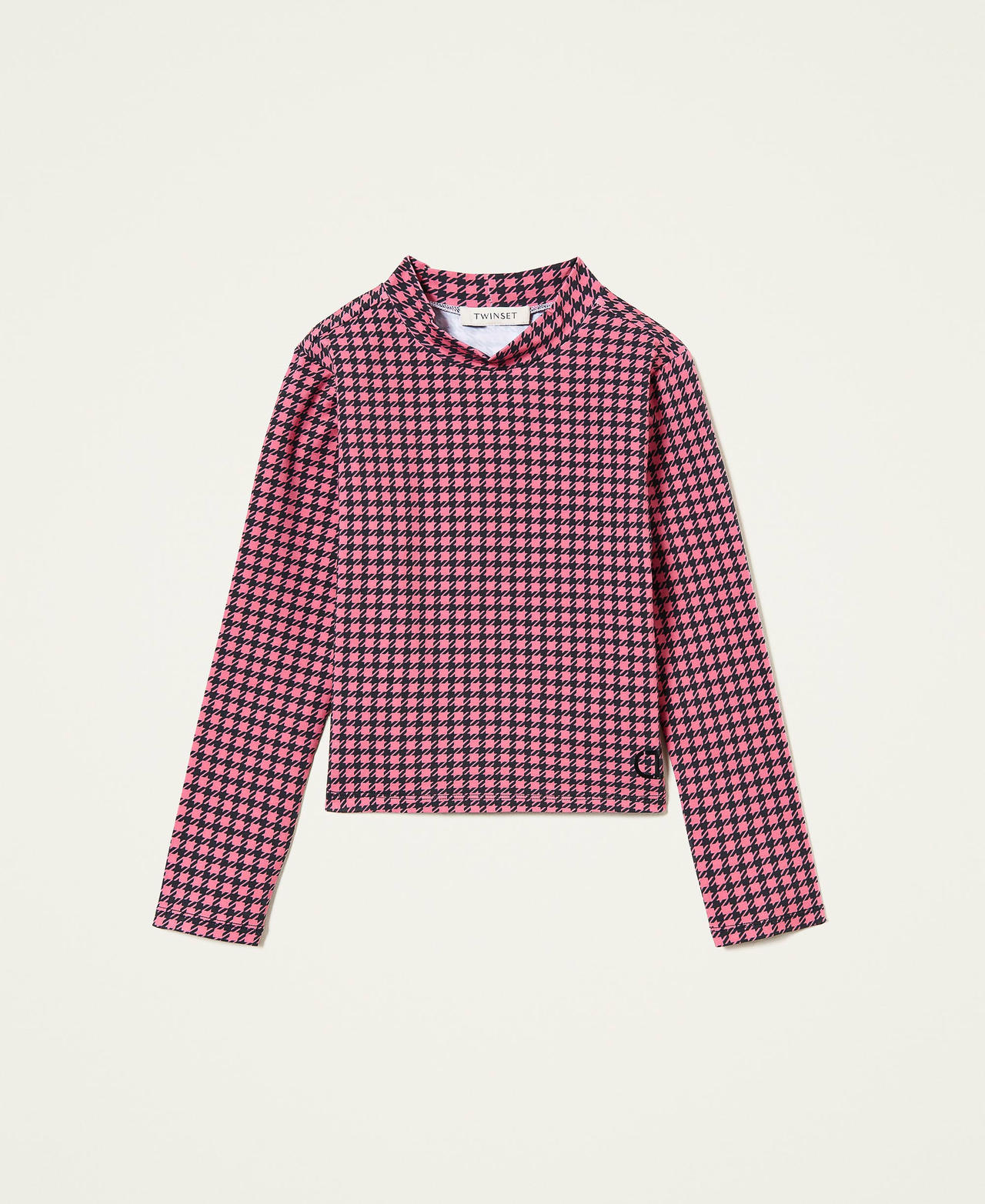 Houndstooth print jumper