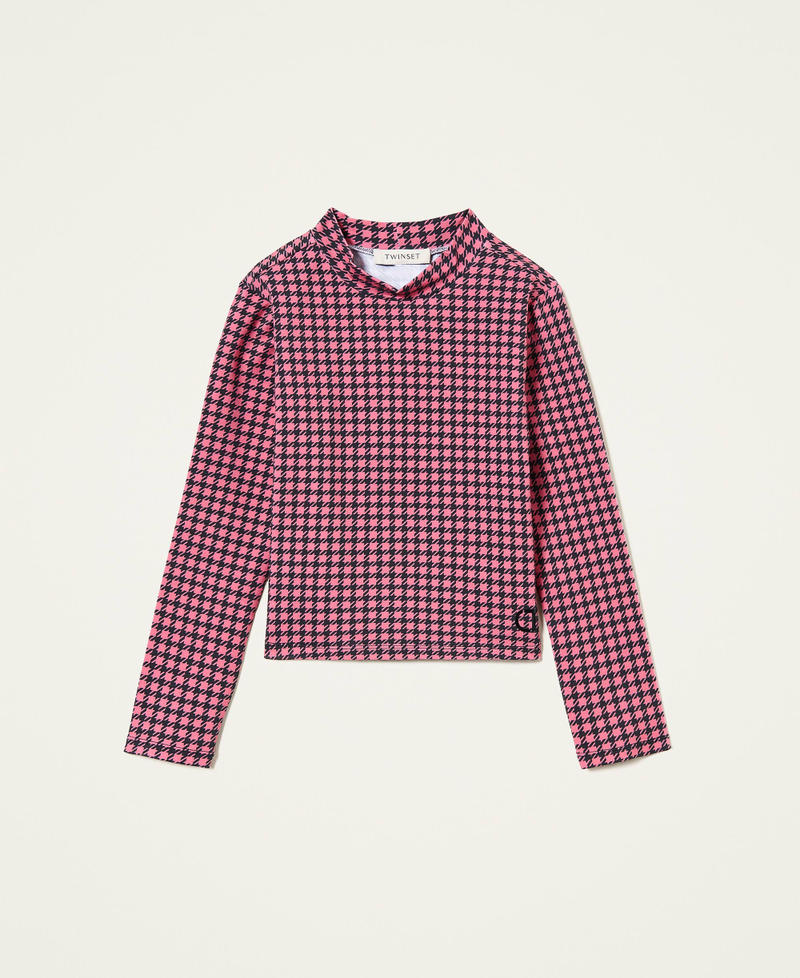 Houndstooth print jumper