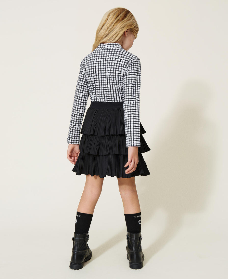Houndstooth print jumper Off White Houndstooth Print Girl 222GJ2391_07358_04